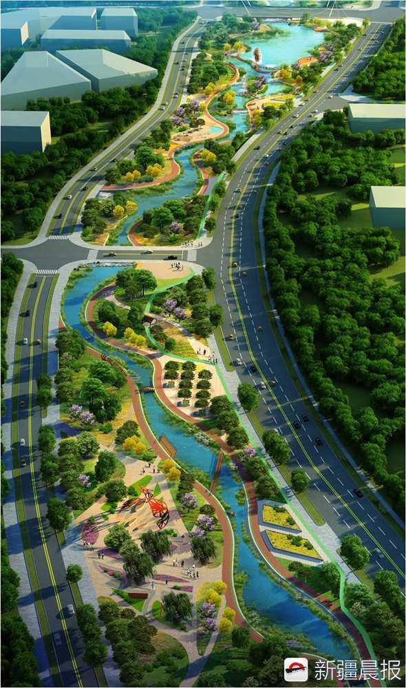 烏魯木齊老城區(qū)改造,會(huì)展片區(qū)將有&ldquo;七星拱月&rdquo;濱河景觀(guān)帶